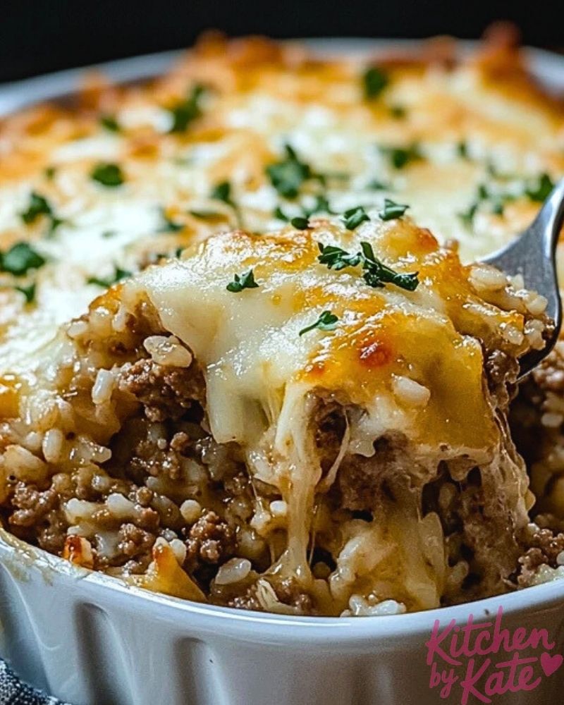 French Onion Ground Beef and Rice Casserole French Onion Ground Beef and Rice Casserole