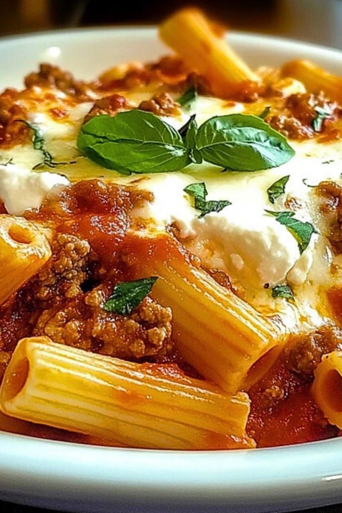 Baked Ziti with Ground Beef and Ricotta Baked Ziti with Ground Beef and Ricotta
