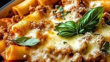 Baked Ziti with Ground Beef and Ricotta