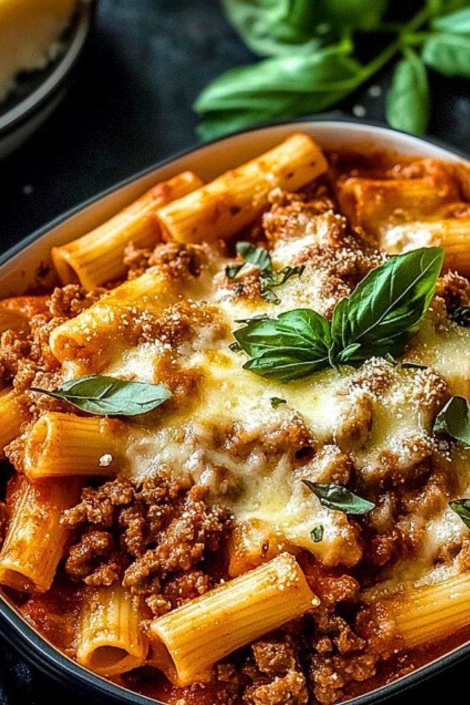 Baked Ziti with Ground Beef and Ricotta Baked Ziti with Ground Beef and Ricotta