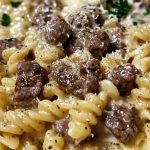 Beef and Rotini in Garlic Parmesan Sauce Beef and Rotini in Garlic Parmesan Sauce