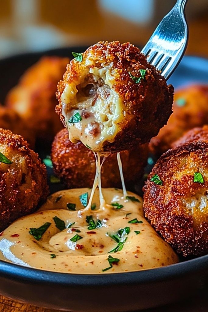 Reuben Balls with Spicy Thousand Island Dipping Sauce Reuben Balls with Spicy Thousand Island Dipping Sauce