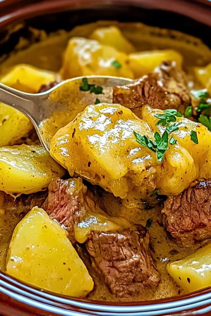 Slow Cooker Steak and Cheddar Potato Casserole Slow Cooker Steak and Cheddar Potato Casserole