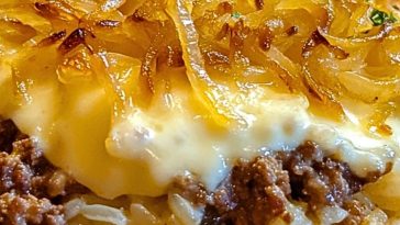 French Onion Ground Beef & Rice Casserole