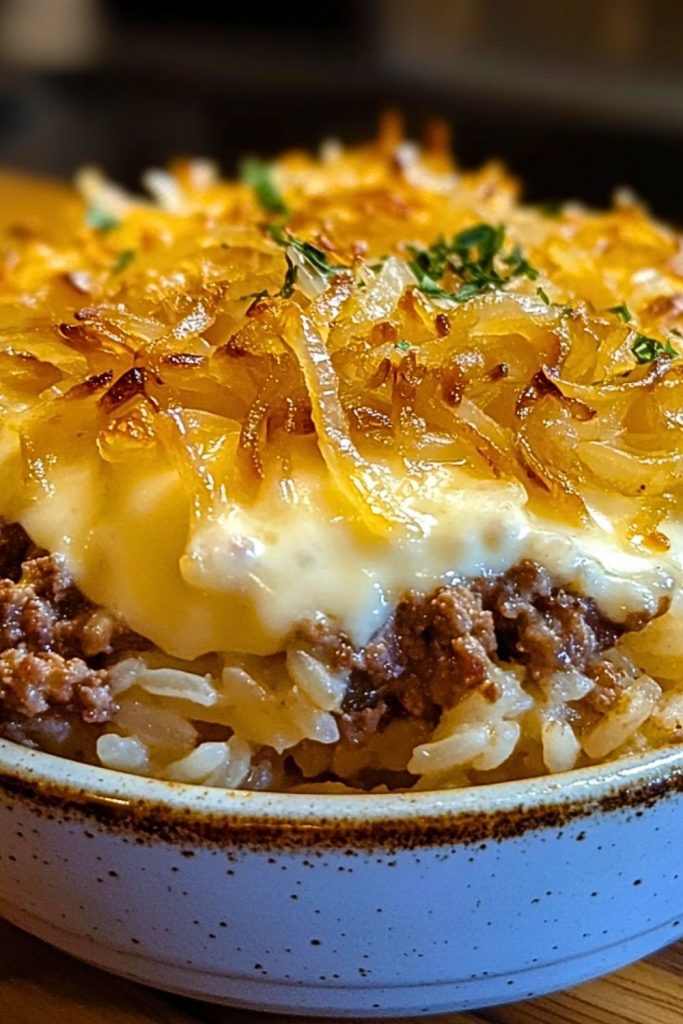 French Onion Ground Beef & Rice Casserole French Onion Ground Beef & Rice Casserole