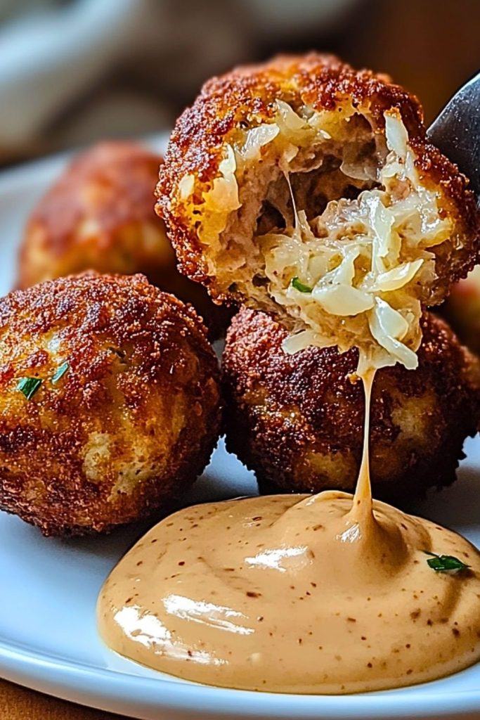 Reuben Balls with Spicy Thousand Island Dipping Sauce Reuben Balls with Spicy Thousand Island Dipping Sauce