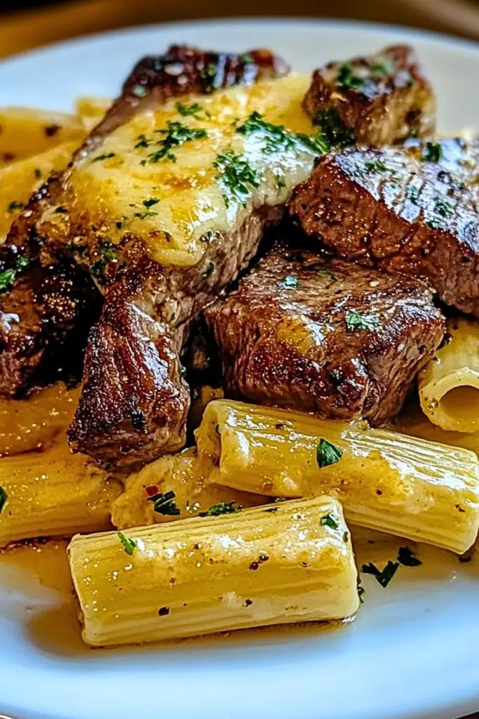 Mouthwatering Garlic Butter Steak with Cheesy Rigatoni Bliss Mouthwatering Garlic Butter Steak with Cheesy Rigatoni Bliss