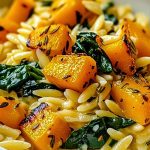 Creamy Orzo with Roasted Butternut Squash and Spinach Creamy Orzo with Roasted Butternut Squash and Spinach