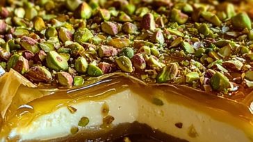 Honey Pistachio Baklava Cheesecake