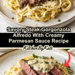 Quick and Simple Savory Steak Gorgonzola Alfredo With Creamy Parmesan Sauce