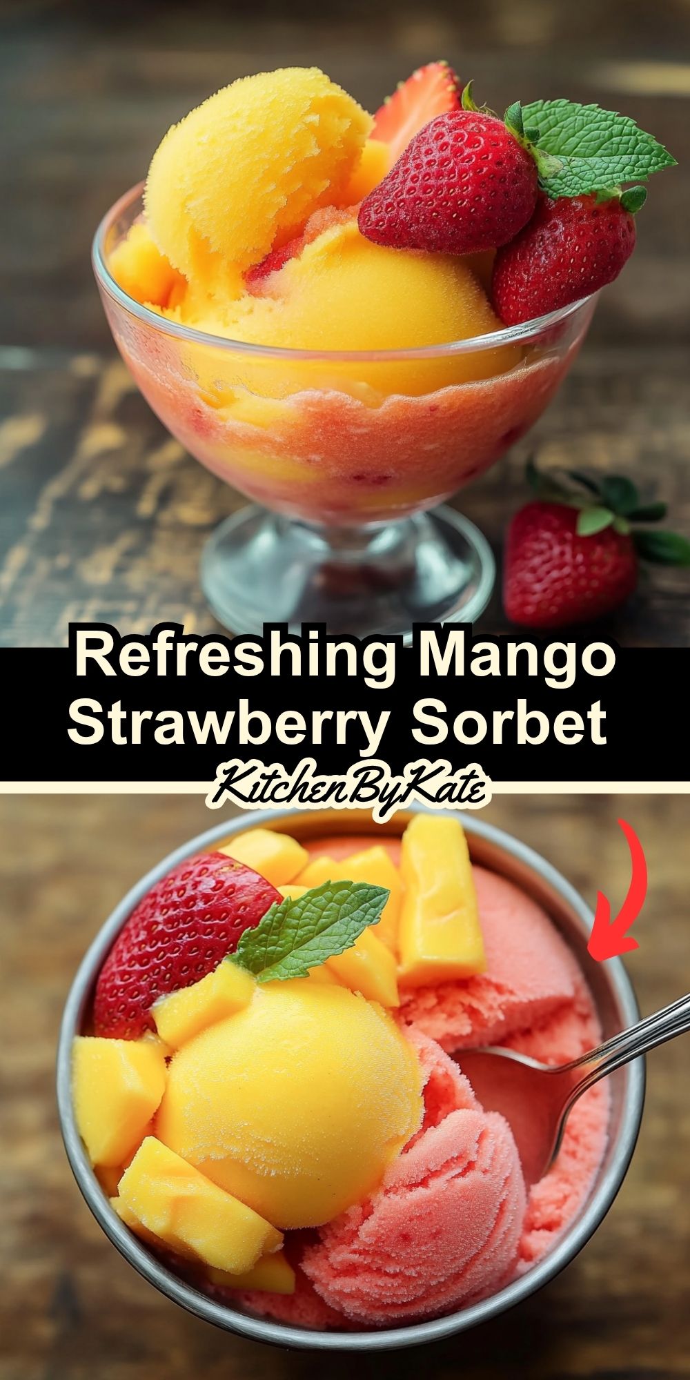 Refreshing Mango Strawberry Sorbet Recipe Refreshing Mango Strawberry Sorbet Recipe