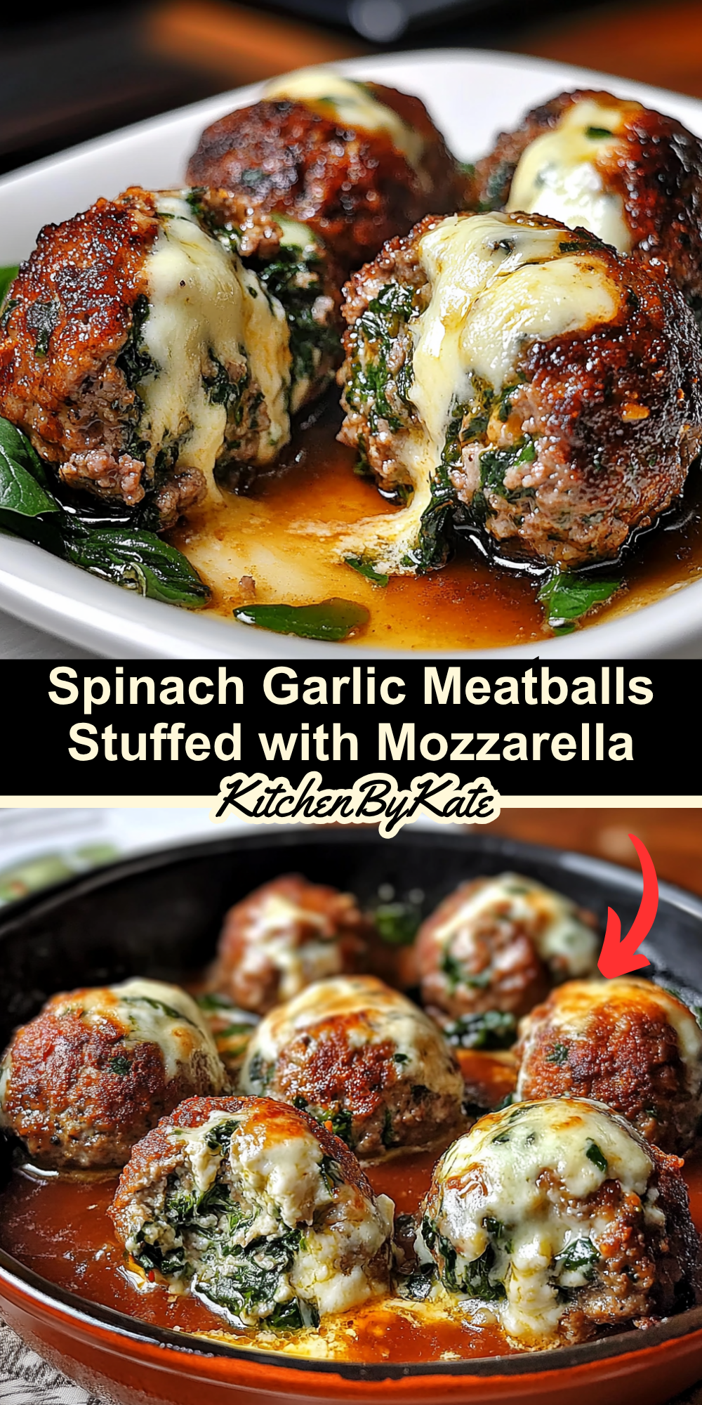 Spinach Garlic Meatballs Stuffed with Mozzarella Spinach Garlic Meatballs Stuffed with Mozzarella