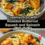 Creamy Orzo with Roasted Butternut Squash and Spinach
