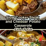Slow Cooker Steak and Cheddar Potato Casserole