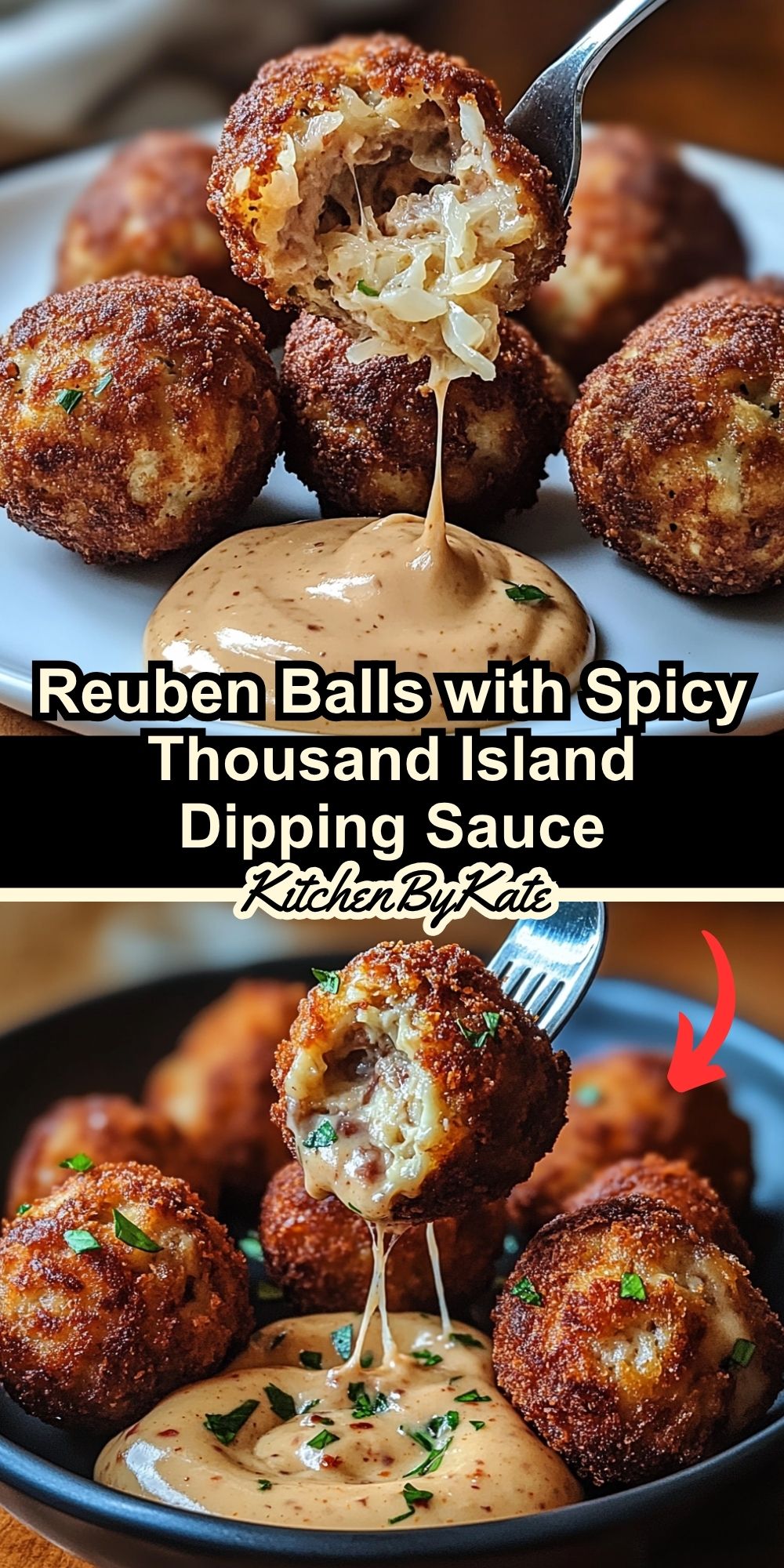 Reuben Balls with Spicy Thousand Island Dipping Sauce Reuben Balls with Spicy Thousand Island Dipping Sauce