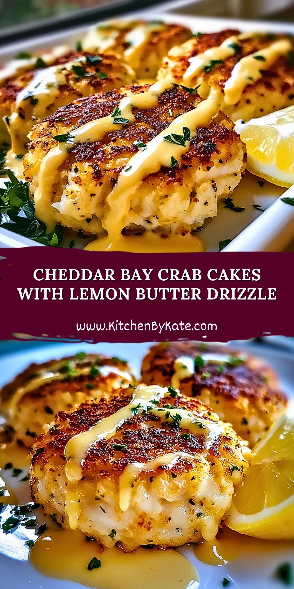 Cheddar Bay Crab Cakes with Lemon Butter Drizzle Cheddar Bay Crab Cakes with Lemon Butter Drizzle