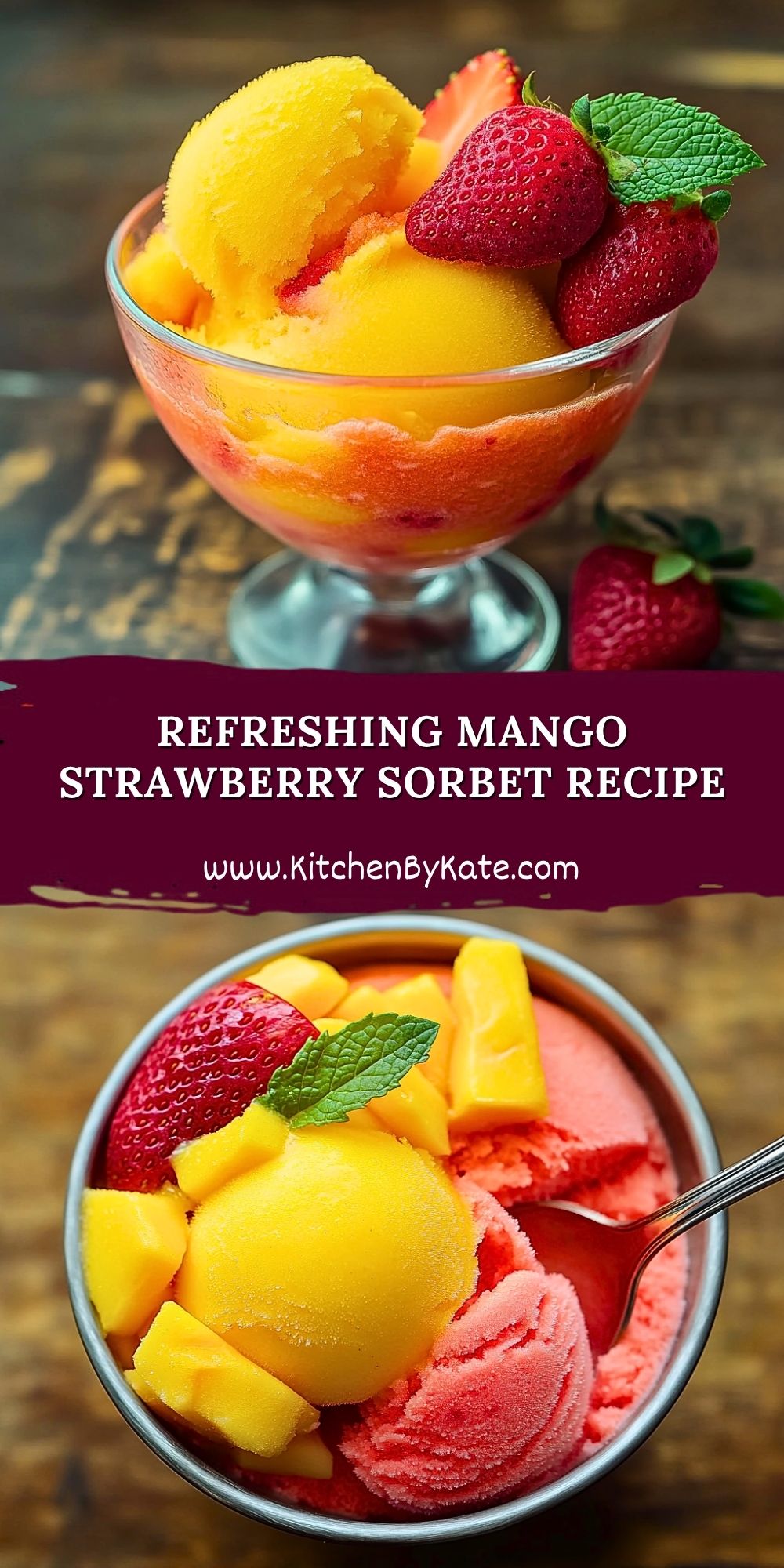 Refreshing Mango Strawberry Sorbet Recipe Refreshing Mango Strawberry Sorbet Recipe
