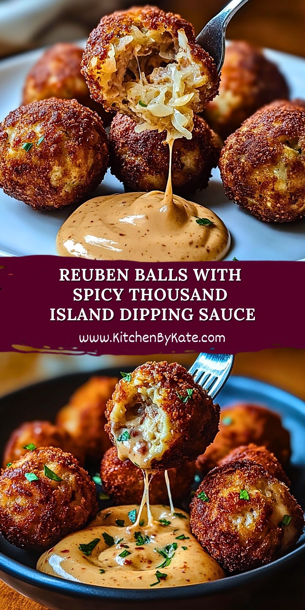 Reuben Balls with Spicy Thousand Island Dipping Sauce Reuben Balls with Spicy Thousand Island Dipping Sauce
