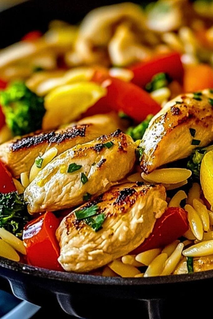 Lemon Chicken & Veggie Orzo Stir Fry Recipe Lemon Chicken & Veggie Orzo Stir Fry Recipe