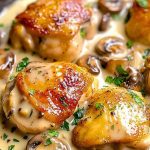 Simple Chicken Thighs With Creamy Mushroom Garlic Sauce Simple Chicken Thighs With Creamy Mushroom Garlic Sauce