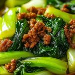 Stir-fried Bok Choy with Ground Meat Stir-fried Bok Choy with Ground Meat