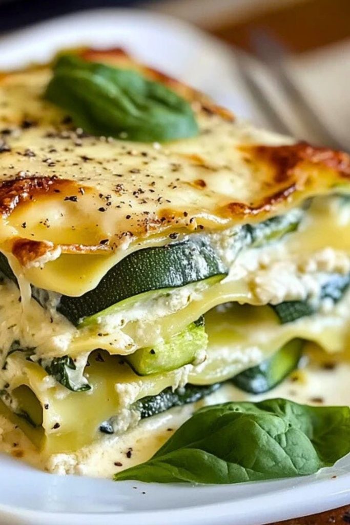 White Sauce Zucchini & Spinach Lasagna White Sauce Zucchini & Spinach Lasagna