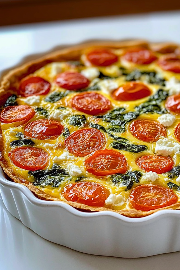 Crustless Spinach, Tomato & Feta Quiche Crustless Spinach, Tomato & Feta Quiche