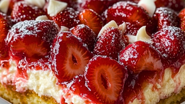Strawberry Cheesecake Poke Cake