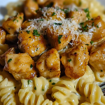 Twisted Pasta with Honey Garlic Chicken and Parmesan Cream Twisted Pasta with Honey Garlic Chicken and Parmesan Cream