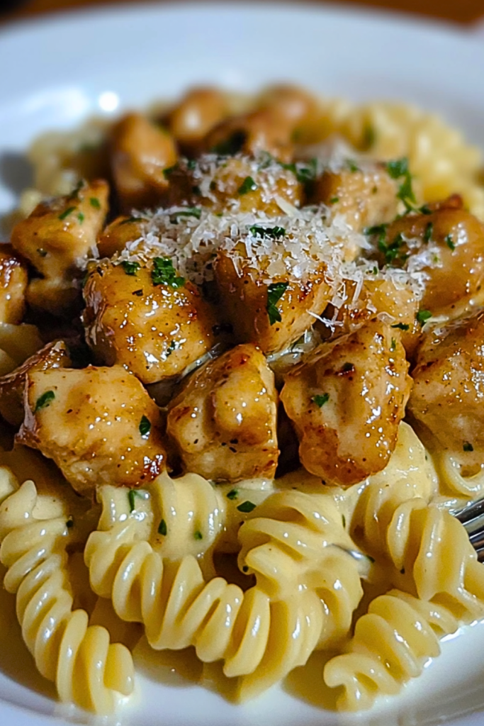 Twisted Pasta with Honey Garlic Chicken and Parmesan Cream Twisted Pasta with Honey Garlic Chicken and Parmesan Cream