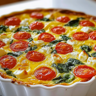 Crustless Spinach, Tomato & Feta Quiche