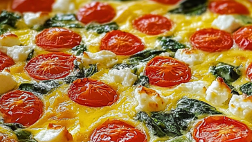 Crustless Spinach, Tomato & Feta Quiche