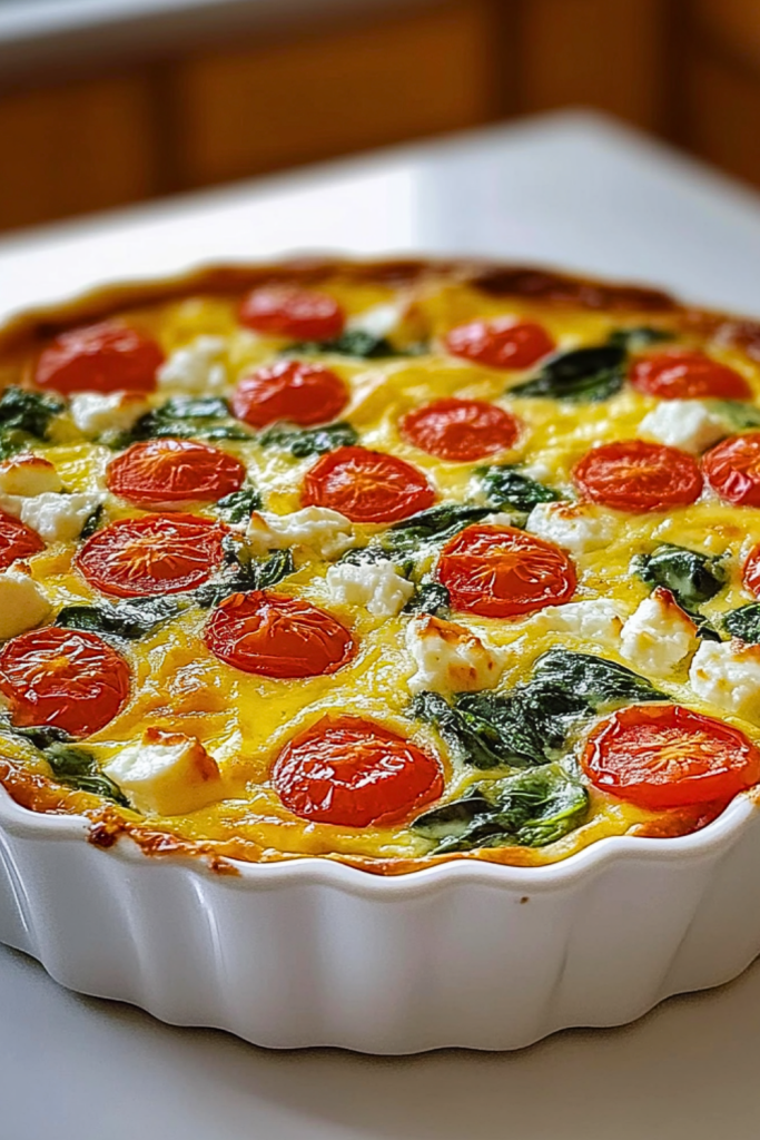 Crustless Spinach, Tomato & Feta Quiche Crustless Spinach, Tomato & Feta Quiche
