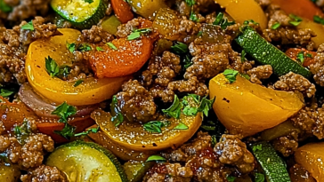 Mediterranean Ground Beef and Veggie Stir Fry