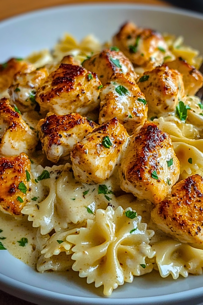 Creamy Cajun Chicken Alfredo with Garlic Parmesan Bowtie Pasta Creamy Cajun Chicken Alfredo with Garlic Parmesan Bowtie Pasta