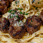 Cajun Spiced Steak Bites with Creamy Fettuccine Alfredo
