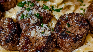 Cajun Spiced Steak Bites with Creamy Fettuccine Alfredo