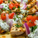 Mediterranean Tzatziki Chicken Naan Pizza Mediterranean Tzatziki Chicken Naan Pizza