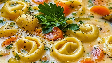 Slow Cooker Creamy Tortellini Soup