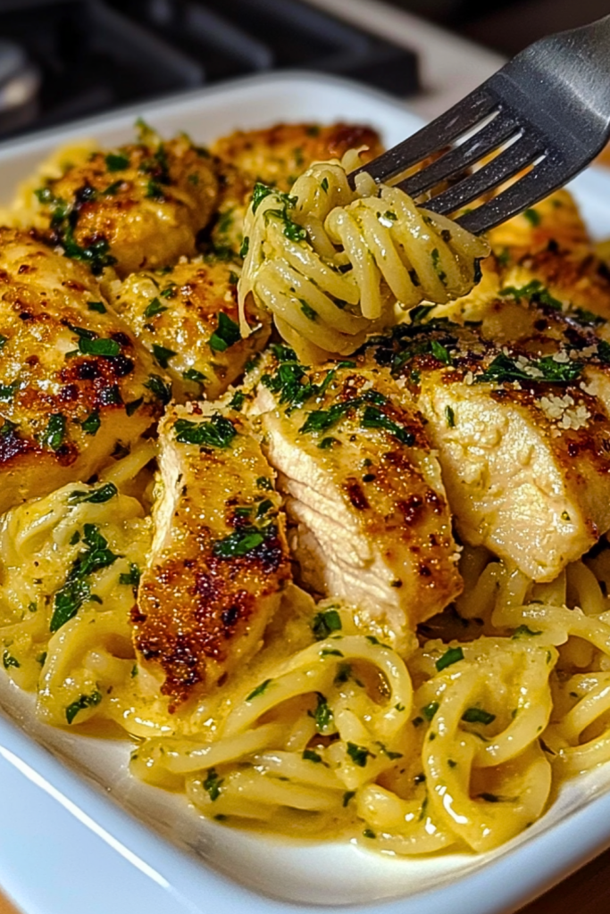 Creamy Garlic Parmesan Chicken with Cheesy Twisted Pasta Creamy Garlic Parmesan Chicken with Cheesy Twisted Pasta