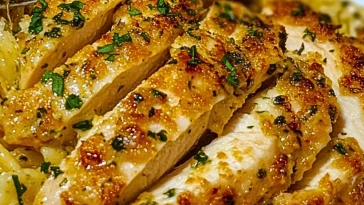Creamy Garlic Parmesan Chicken with Cheesy Twisted Pasta