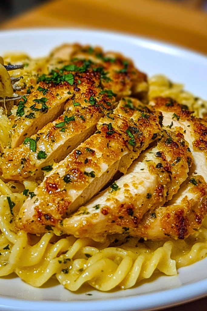 Creamy Garlic Parmesan Chicken with Cheesy Twisted Pasta Creamy Garlic Parmesan Chicken with Cheesy Twisted Pasta