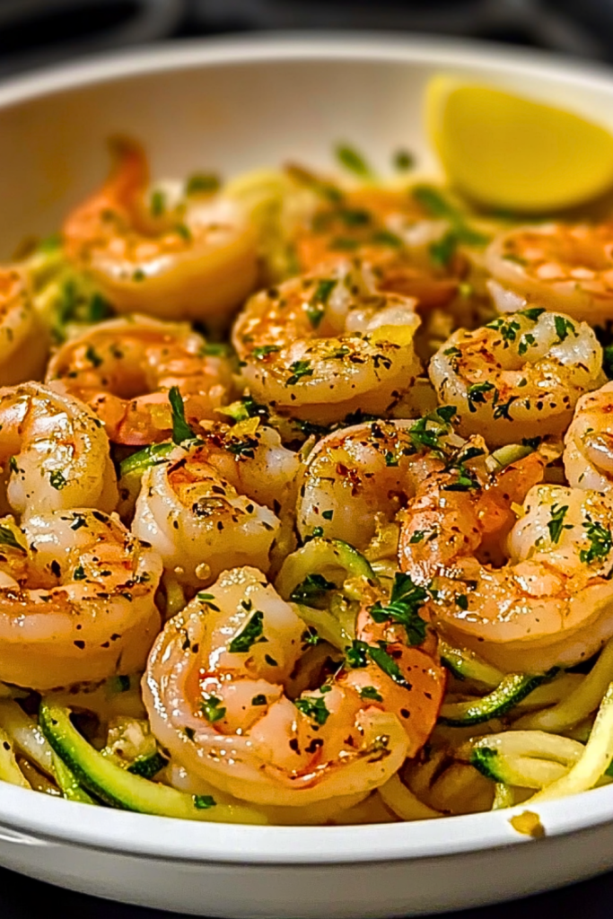 One-Pan Lemon Garlic Shrimp and Zucchini Noodles One-Pan Lemon Garlic Shrimp and Zucchini Noodles