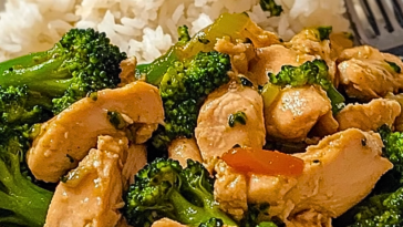 Garlic Chicken Stir Fry with Rice and Broccoli