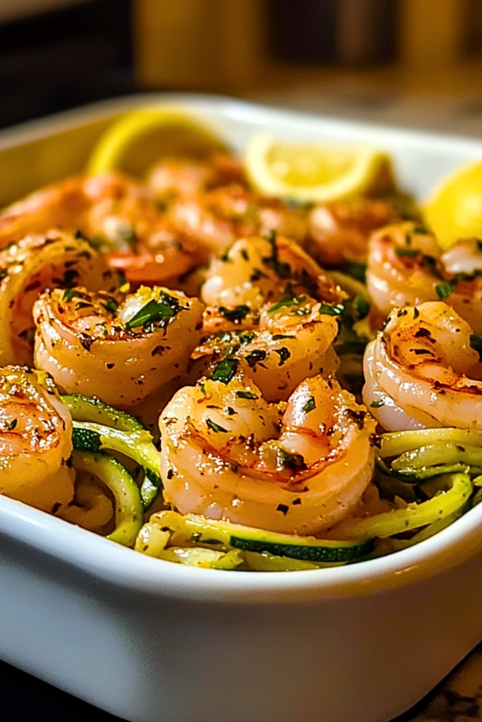 One-Pan Lemon Garlic Shrimp and Zucchini Noodles One-Pan Lemon Garlic Shrimp and Zucchini Noodles