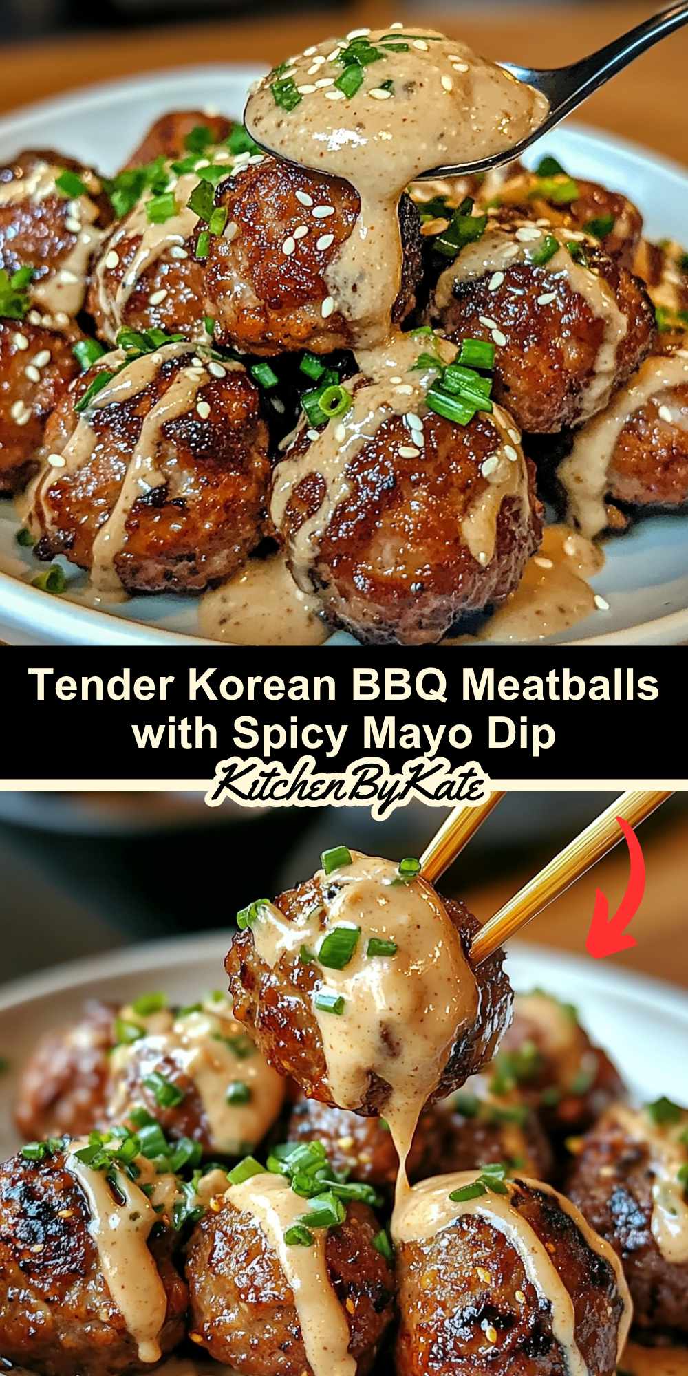 Tender Korean BBQ Meatballs with Spicy Mayo Dip Tender Korean BBQ Meatballs with Spicy Mayo Dip