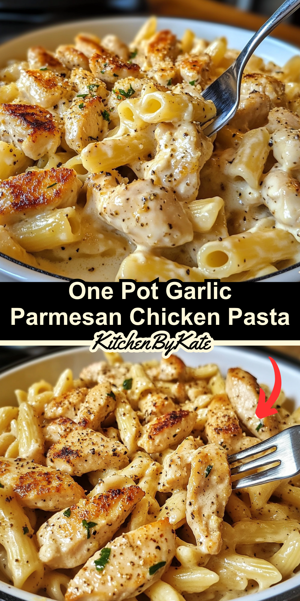 One Pot Garlic Parmesan Chicken Pasta