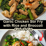 Garlic Chicken Stir Fry with Rice and Broccoli