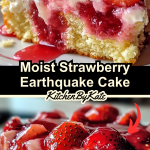 Moist Strawberry Earthquake Cake