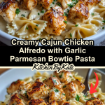 Creamy Cajun Chicken Alfredo with Garlic Parmesan Bowtie Pasta